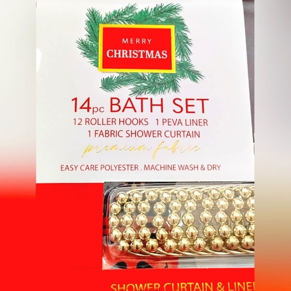 14 Pc Fabric Shower Curtain Set with Hooks & Liner Nutcracker Ballet 72 X 72 - Picture 3 of 5